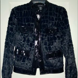 Like-new Vegan leather and faux fur jacket